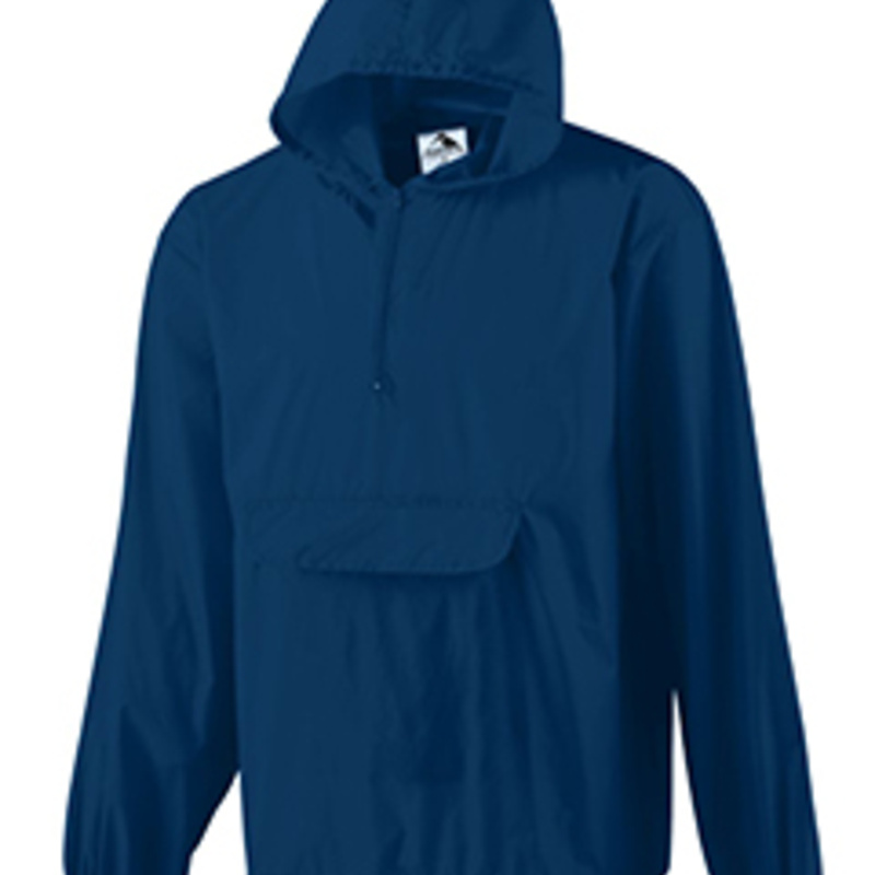 Hooded Nylon Half Zip Pullover Pouch Jacket Thumbnail