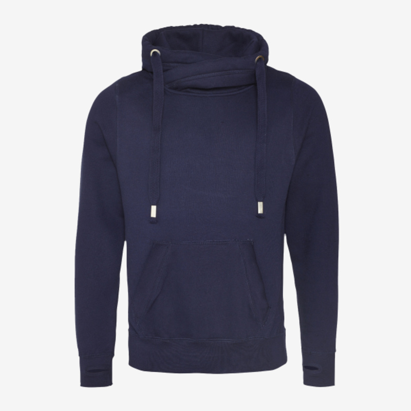 Men's Heavyweight Cross Over Neck Hooded Sweatshirt Thumbnail