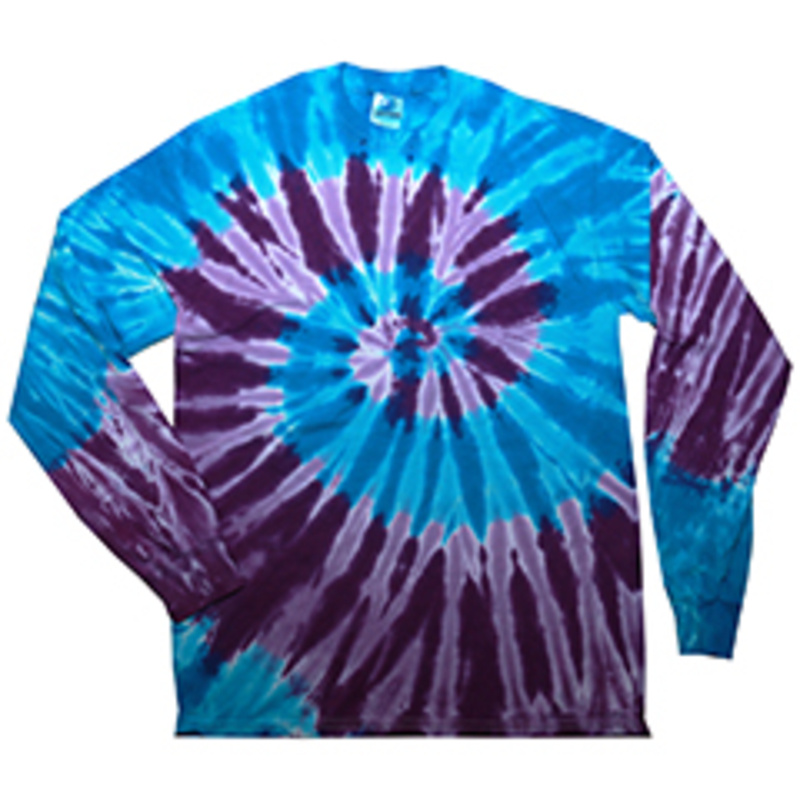 5.4 oz., 100% Cotton Long-Sleeve Tie-Dyed T-Shirt Thumbnail